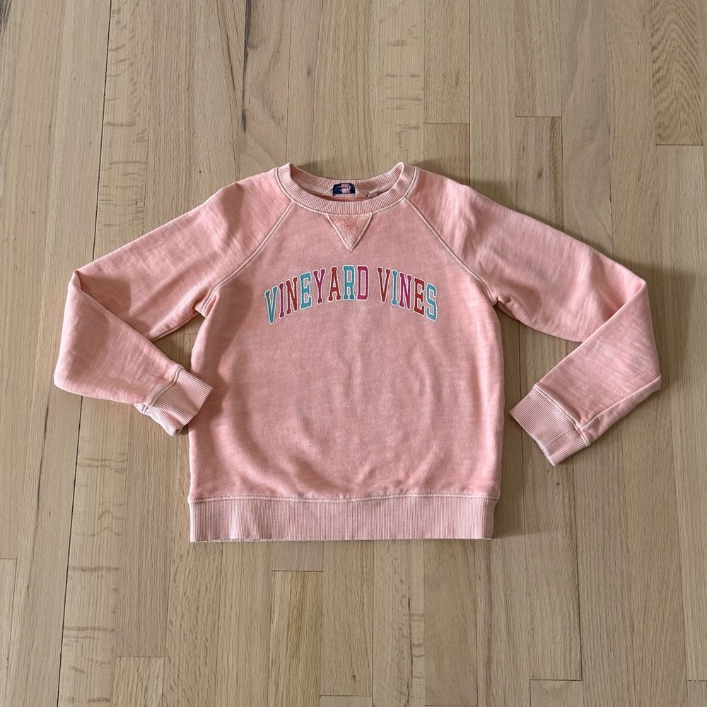Vineyard Vines Coral Graphic Crewneck Sweatshirt, Size Small (7-8)